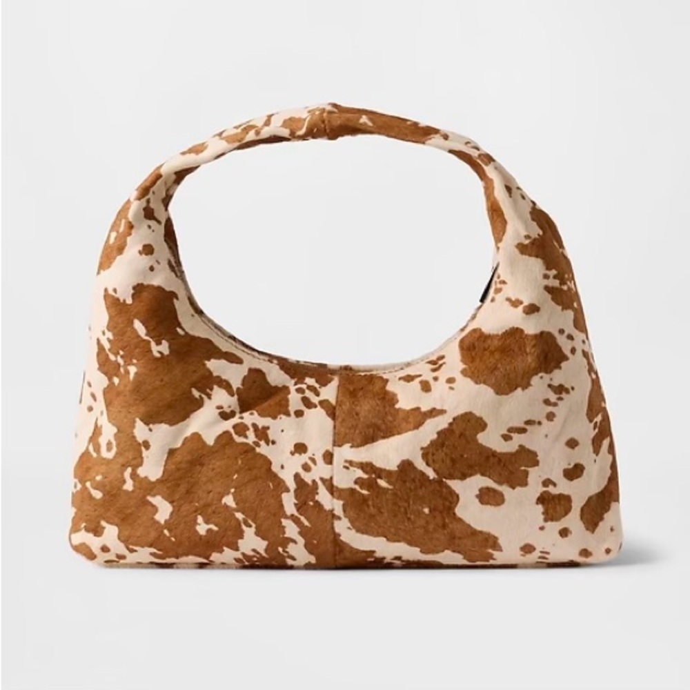 Gap Cow Print Calf Hair Mini Slouchy Bag